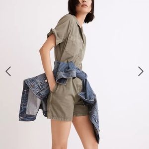 Safari Vibes Green khaki romper 🐯🦁🐒